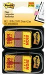3M 680Sh2 PostIt Message Flags Sign Here Yellow Twin Pack 100