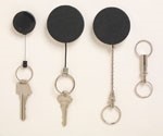Rexel Retractable Key Holder Metal With Keyring And Chain Black