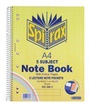 Spirax 596C Side Opening Spiral Notebook A4 5 Subject Colour Pages 250 Page