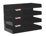 Italplast I 402Blk 4 Tier Adjustable Metal Stationery Rack Black