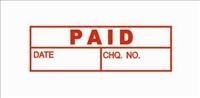 Deskmate PreInked Stamp Paid DateCheque Red