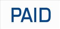Deskmate PreInked Stamp Paid Blue