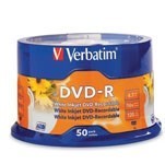 Verbatim Dvd-R 4.7Gb 16X White Printable Pack 50
