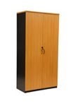 Ys Design Oxley Full Door Storage Cupboard 900 X 450 X 1800Mm Beech Ironstone