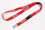 Rexel Preprinted Visitor Lanyards Red Pack 5