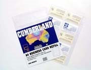 Cumberland Executive Business Card File Refills A4 Pack 10