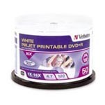 Verbatim Dvd+R 4.7Gb 16X White Printable Pack 50