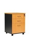 Ys Design Oxley Mobile Pedestal 3 Drawer 460 X 476 X 675Mm Beech Ironstone