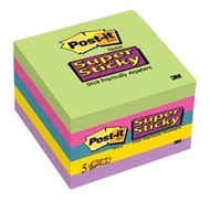 3M 6545Ssuc PostIt Super Sticky Notes 73 X 73Mm Jewel Pop Assorted Colours Pack 5