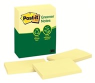 3M 655Rp PostIt Note Recycled 100 Sheets 73Mm X 123Mm Canary Yellow Pack 12