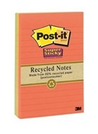 3M 6603Ssnrp PostIt Super Sticky Notes Recycled 98 X 149Mm Farmers Market Colours Pack 3