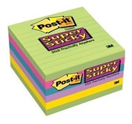 3M 6756Ssuc PostIt Super Sticky Notes Lined 98 X 98Mm Jewel Pop Assorted Colours Pack 6