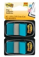 3M 680Bb2 PostIt Flags Bright Blue Twin Pack 100