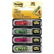 3M 684Ast1 PostIt Mini Flags Assorted Signature Pack 80