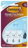 3M Command Adhesive 17067Clr Small Hooks Wire With Clear Strips