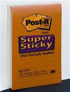 3M 660-3Ssan Post-It Super Sticky Notes 90 Sheet Pad 98 X 149Mm Electric Glow Pack 3