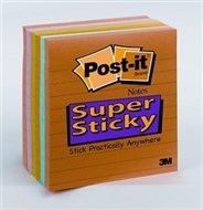 3M 675-6Ssan Post-It Super Sticky Notes 90 Sheet Pad 98 X 98Mm Electric Glow Pack 6