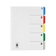 Marbig Dividers For Refillable Display Books A4 Pp 5 Tab