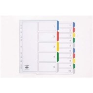 Marbig Polypropylene Dividers A4 5 Tab Multi Coloured