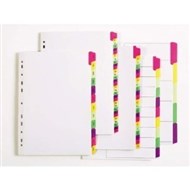 Marbig Dividers Reinforced Board A4 Fluoro 10 Tab