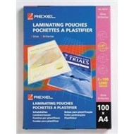 Rexel Laminating Pouches A4 Gloss 100 Micron Pack 100
