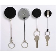 Rexel Retractable Key Holder Mini With Keyring And Cord Black