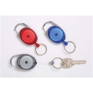 Rexel Retractable Key Holder Snap Lock Grey