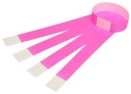 Rexel Tyvek Wristbands With Serial Number Fluoro Pink Pack 10