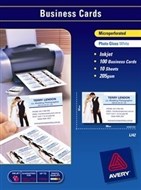 Avery 70856 Ij42 Photo Gloss Micro Perforated Business Cards 205Gsm Pack 100