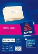 Avery 936028 J8163 Inkjet Labels Smudge Free Address 14 Per Sheet Pack 25
