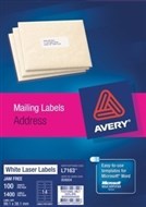 Avery 959004 L7163 Laser Labels Address 14 Per Sheet White Pack 100