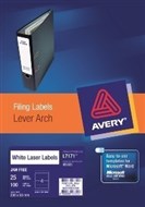 Avery 959035 L7171 Laser Labels Lever Arch 4 Per Sheet White Pack 25