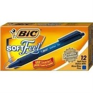 Bic Softfeel Ballpoint Pen Retractable Medium Blue Box 12