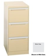 Brownbuilt Legato 3 Drawer Filing Cabinet Silver Grey
