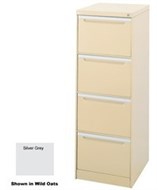 Brownbuilt Legato 4 Drawer Filing Cabinet Silver Grey