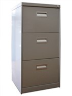 Brownbuilt Octave 3 Drawer Filing Cabinet Silver Grey