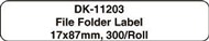 Brother Dk-11203 File Folder Label 17 X 87Mm White Roll 300