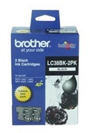 Brother Lc38Bk2Pk Inkjet Cartridge 2 Pk Black