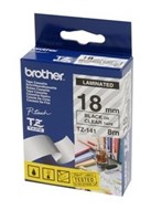 Brother Tze-141 Labelling Tape Black On Clear 18Mm X 8M