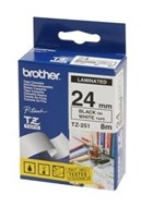 Brother Tze-251 Labelling Tape Black On White 24Mm X 8M