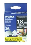 Brother Tze-345 Labelling Tape White On Black 18Mm X 8M