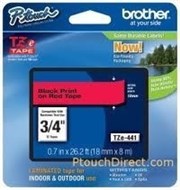 Brother Tze-441 Tape18Mm Black On Red Laminated