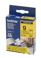 Brother Tze-621 Labelling Tape Black On Yellow 9Mm X 8M