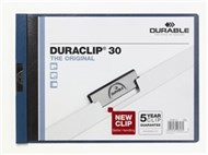 Durable Duraclip Files Landscape 30 Sheet Capacity A4 Dark Blue