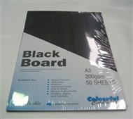 Cumberland Colourboard A3 200Gsm Black Pack 50