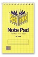Spirax 563 Top Opening Spiral Note Pad Shorthand 8 X 5 100 Page