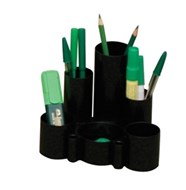Italplast I 30Gr Greenr Desk Tidy 6 Compartment Black