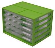 Italplast I 326Fl Fruit A4 Document Cabinet 5 Drawer Lime