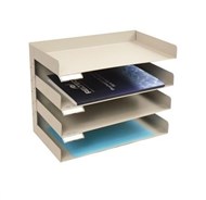 Italplast I 402Gy Adjustable Metal Stationery Rack 4 Tier Grey