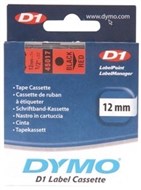 Dymo D1 Labelling Tape Black On Red 12Mm X 7M